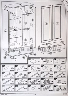 Kleiderschrank 100x178x52cm GULDBORG 2türig Kiefer massiv gelaugt geölt