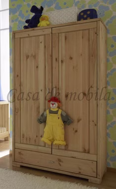 Massivholz Kinderschrank niedrige höhe 100x178x52cm GULDBORG Kiefer massiv gelaugt geölt Casademobila Goslar