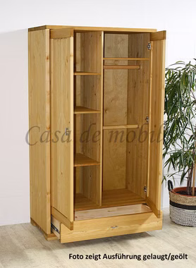 Massivholz Kleiderschrank niedrig 2türig GULDBORG 100x178x52cm Kiefer massiv Casa de mobila Goslar Massivholz Kleiderschrank niedrig 2türig GULDBORG 100x178x52cm Kiefer massiv Casa de mobila Goslar