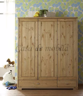 Massivholz Kinderschrank GULDBORG 3türig Kiefer massiv gelaugt geölt casademobila Goslar Massivholz Kinderschrank GULDBORG 3türig Kiefer massiv gelaugt geölt casademobila Goslar