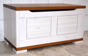 Truhe 84x45x43cm GULDBORG Kiefer massiv 2farbig weiß / provence