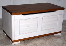 Truhe 84x45x43cm GULDBORG Kiefer massiv 2farbig weiß / provence