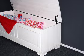 Massivholz Dielenbank 120x45x43cm GULDBORG Kiefer massiv weiß lasiert Casademobila Goslar