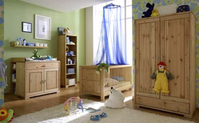 Massivholz Baby-Regal 53x178x39cm GULDBORG Kiefer massiv gelaugt geölt Casa de mobila Goslar