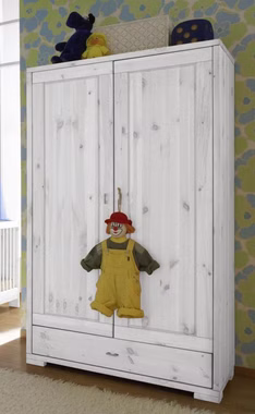 Massivholz Babyzimmer kleiderschrank Kiefer massiv weiß lasiert casademobila