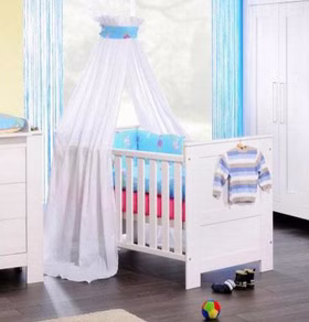 Massivholz Babybett 70x140 cm EMMA Kiefer massiv weiß gewachst casademobila Goslar Massivholz Babybett 70x140 cm EMMA Kiefer massiv weiß gewachst casademobila Goslar
