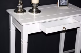 Massivholz Wandtisch mit Schubladen 80x80x40cm DECOR Pappel massiv weiß lackiert Casa de mobila Goslar Massivholz Wandtisch mit Schubladen 80x80x40cm DECOR Pappel massiv weiß lackiert Casa de mobila Goslar