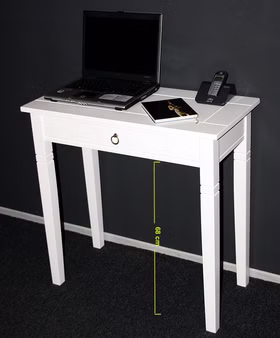 Massivholz Laptoptisch mit Schubladen 80x80x40cm DECOR Pappel massiv weiß lackiert Casa de mobila Goslar Massivholz Laptoptisch mit Schubladen 80x80x40cm DECOR Pappel massiv weiß lackiert Casa de mobila Goslar