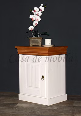 Schubladenbett 100x200cm mit Nachttisch NEAPEL Kiefer weiß honigfarben von Casademobila Goslar
