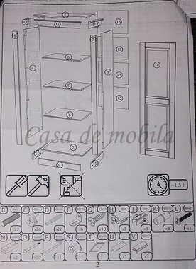 Wohnzimmerschrank 65x163x45cm BERGEN Kiefer massiv gelaugt geölt