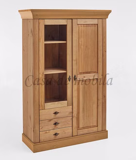 Geschirrschrank 108x163x45cm BERGEN Kiefer massiv Geschirrschrank 108x163x45cm BERGEN Kiefer massiv bernsteinfarben lackiert Casa de mobila Goslar