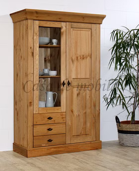 Geschirrschrank 108x163x45cm BERGEN Kiefer massiv Esszimmerschrank 108x163x45cm BERGEN Kiefer massiv gelaugt geölt Casa de mobila Goslar