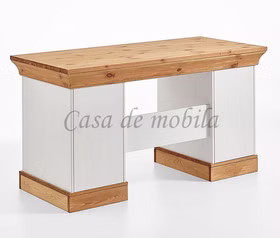 Schreibtisch 143x77x65cm BERGEN Kiefer 2farbig weiß / gelaugt geölt Massivholz Bürotische 143x77x65cm BERGEN Kiefernholz massiv 2farbig weiß / gelaugt geölt Casa de mobila Goslar