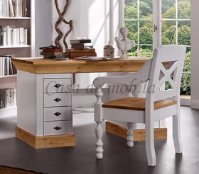 Schreibtisch 143x77x65cm BERGEN Kiefer massiv weiß / gelaugt geölt Massivholz Schreibtisch 143x77x65cm BERGEN Kiefer massiv 2farbig weiß / gelaugt geölt Casa de mobila Goslar