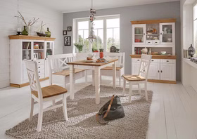 Esszimmer Buffetschrank landhaus 3-türig BERGEN Kiefer massiv weiß gelaugt geölt Casa de mobila Goslar