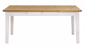 Esstisch 180x78x90cm FJORD Kiefer massiv 2farbig weiß lasiert / gelaugt geölt