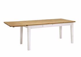 Esstisch 180x78x90cm FJORD Kiefer massiv 2farbig weiß lasiert / gelaugt geölt