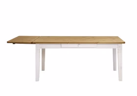 Esstisch 180x78x90cm FJORD Kiefer massiv 2farbig weiß lasiert / gelaugt geölt