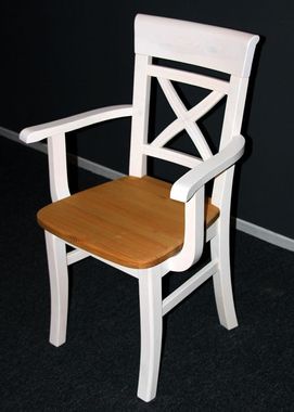 Armlehnstuhl Holz Weiß - The Door Knockers