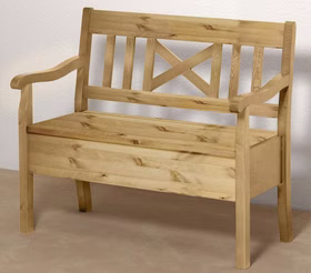 Sitzbank mit Stauraum 105x93x46cm FJORD Kiefer massiv gelaugt geölt bei Casademobila Goslar