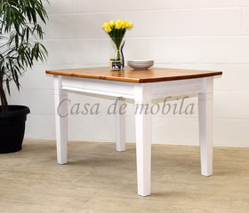 massivholz esstisch mit abgerundeten ecken 140x80 fjord kiefer massiv weiß honigfarben lackiert casademobila goslar
