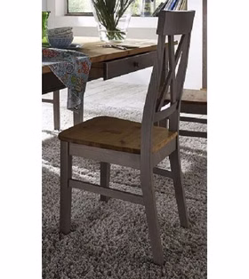 Stuhl 45x94x43cm BERGEN Kiefer 2farbig grau lasiert / gelaugt geölt