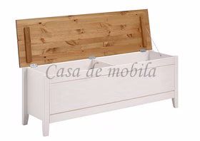 Massivholz Truhe Wäschetruhe groß EVA 135x47x38cm Kiefer massiv weiß gelaugt geölt Casa de mobila Goslar
