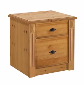 Nachtschrank mit Schubladen 53x53x46cm EVA Kiefer massiv gelaugt geölt Casa de mobila Goslar
