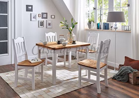 Stuhl 44x92x45cm KRISTEL Kiefer massiv 2farbig weiß von Casademobila Goslar