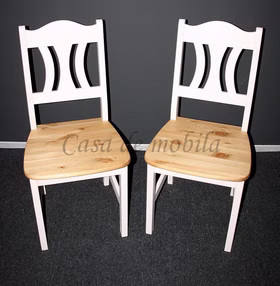 Stuhl 44x92x45cm KRISTEL Kiefer massiv 2farbig weiß von Casademobila Goslar