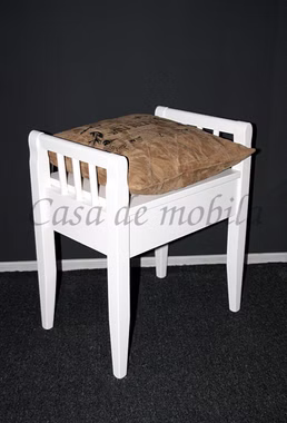Bank mit stauraum klein DECOR Pappel massiv weiß lackiert Casa de mobila Goslar