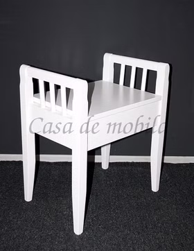 Sitzbank mit stauraum klein 50x60x35cm DECOR Pappel massiv weiß lackiert Casa de mobila Goslar