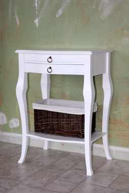 Konsolentisch 57x80x40cm VENEZIA Pappel massiv weiß lackiert Konsolentisch 57x80x40cm VENEZIA Pappel massiv weiß lackiert