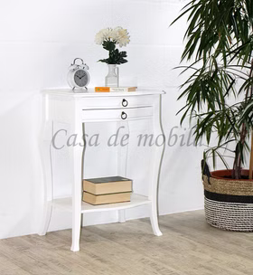 Hohe Nachttisch mit Schubladen und Ablage 57x80x40cm VENEZIA weiß lackiert Casa de mobila Goslar Hohe Nachttisch mit Schubladen und Ablage 57x80x40cm VENEZIA weiß lackiert Casa de mobila Goslar