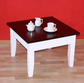 Couchtisch 65x46x65cm DECOR Pappel 2farbig weiß / nussbaumfarben Couchtisch 65x46x65cm DECOR Pappel 2farbig weiß / nussbaumfarben