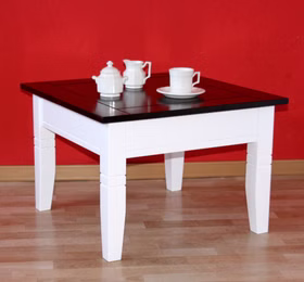 Couchtisch 65x46x65cm DECOR Pappel 2farbig weiß / nussbaumfarben Couchtisch 65x46x65cm DECOR Pappel 2farbig weiß / nussbaumfarben