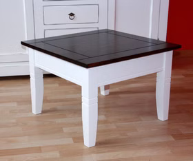 Massivholz Sofatisch quadratisch 65x46x65cm DECOR pappel massiv weiß dunkelbraun lackiert Casa de mobila Goslar Massivholz Sofatisch quadratisch 65x46x65cm DECOR pappel massiv weiß dunkelbraun lackiert Casa de mobila Goslar