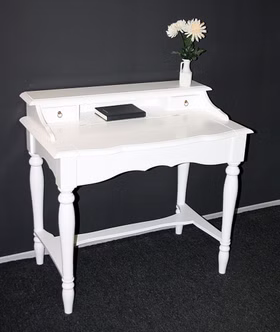 Damensekretär mit gedrechselten beinen 98x92x54cm VARESE Pappel massiv weiß lackiert Casademobila Goslar Damensekretär mit gedrechselten beinen 98x92x54cm VARESE Pappel massiv weiß lackiert Casademobila Goslar