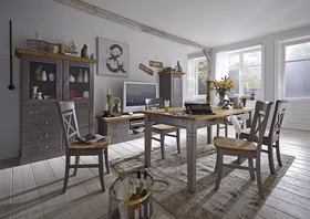 Esszimmer-Stuhl 45x94x43cm FJORD Kiefer grau lackiert, gelaugt geölt Casa de mobila Goslar