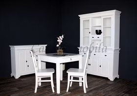 kleine tisch mit schublade DECOR landhaus 85x80x85cm Pappel massiv weiß lackiert Casa de mobila Goslar