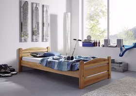 Doppelbett Bett 180x200 cm Kernbuche massiv geölt casademobila Goslar