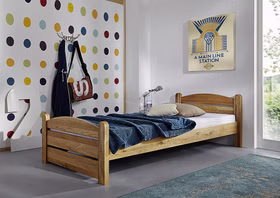 Holzbett Bettgestell niedrig 180x200x34cm Theo Wildeiche massiv geölt casademobila Goslar