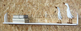 Wandboard 110x16x18cm HANNOVER Kiefer massiv weiß lackiert