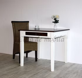 kleine Tisch mit schublade DECOR Pappel massiv weiß antik nussbaumfarben Casa de mobila Goslar