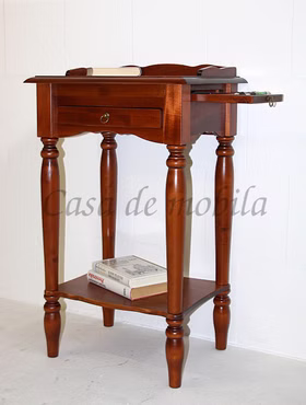 Massivholz Beistelltisch mit gedrechselten beinen varese 49x81x37cm pappel massiv kirschbaumfarben lackiert Casa de mobila Goslar