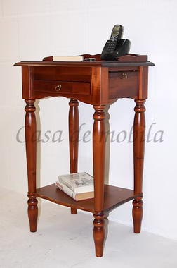 Massivholz Konsolentisch mit gedrechselten beinen varese 49x81x37cm pappel massiv kirschbaumfarben lackiert Casa de mobila Goslar