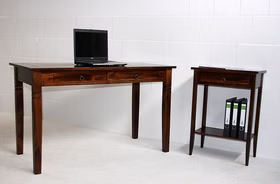 Schreibtisch 130x80x64cm DECOR Pappel nussbaumfarben lackiert Schreibtisch 130x80x64cm DECOR Pappel nussbaumfarben lackiert