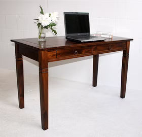 Schreibtisch 130x80x64cm DECOR Pappel nussbaumfarben lackiert Schreibtisch 130x80x64cm DECOR Pappel nussbaumfarben lackiert