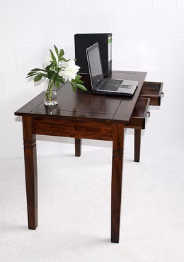 Schreibtisch 130x80x64cm DECOR Pappel nussbaumfarben lackiert Schreibtisch 130x80x64cm DECOR Pappel nussbaumfarben lackiert