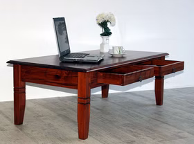 Massivholz Stubentisch mit Schubladen DECOR 130x45x65cm Fichte kirschfarben lackiert Casa de mobila Goslar Massivholz Stubentisch mit Schubladen DECOR 130x45x65cm Fichte kirschfarben lackiert Casa de mobila Goslar